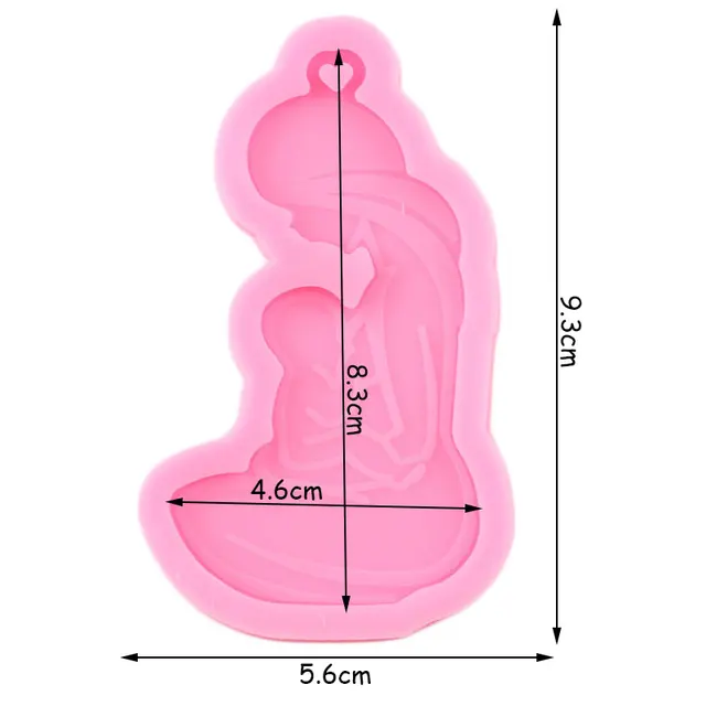 Fényes Szoptató Anya Baba Szilikon Penész Epoxi Kézműves Kulcstartó Polimer Agyag Ékszerek Kézzel Készített Varázsa Formák Medál - Image 2