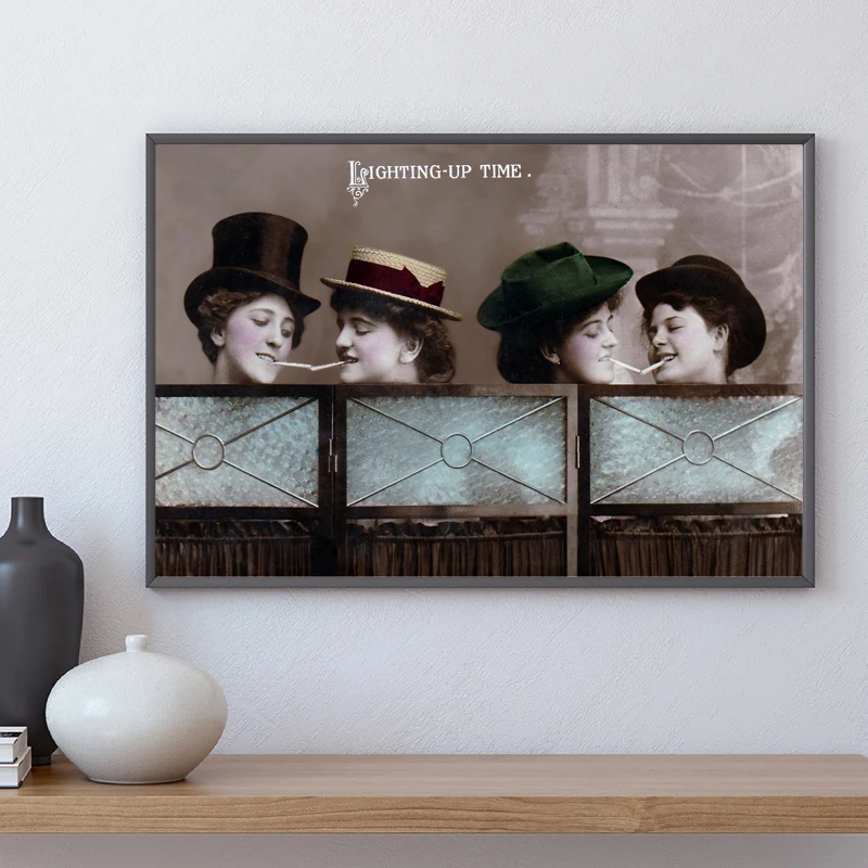 Women Smoking Wall Art Print
