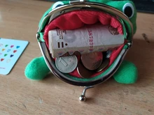 1 Uds. De cartera con forma de rana para Cosplay, monedero con forma de Animal verde, monedero de felpa suave, Mini cartera para tarjetas delgada