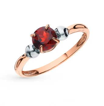 

Gold ring with Garnet sunlight sample 585