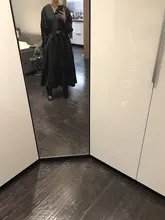 Summer Dresses Buttons V-Neck Lace-Up Oversize Colorfaith Women Spring Vintage Casual