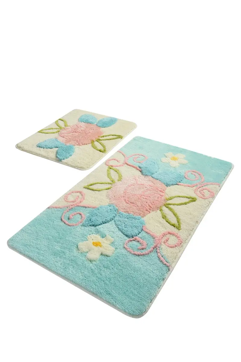 

Bath Mats Non Slip Anti Mould Mats Non Slip Anti Mould Garden Mint 2'Li Set 60X100 Cm- 50X60 Cm
