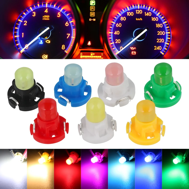 

10pcs T3 T4.2 LED Super Bright T4.7 TLED Car Board Instrument Panel Lamp Auto Dashboard Warming Indicator Wedge Light