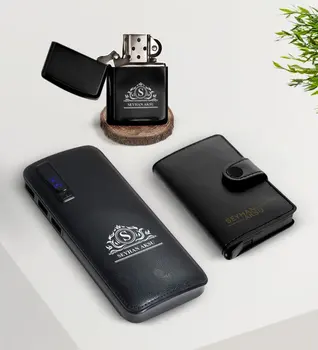 

Personalized Is Mechanismed Wallet Card Wallet Gasoline Lighter and 12.000 Mah Powerbank Gift Seti-12