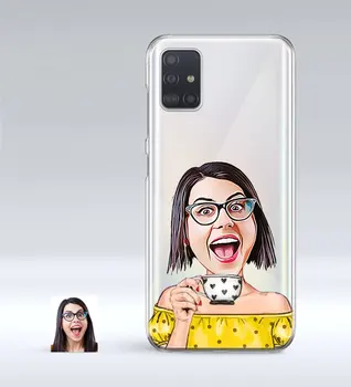 

Personalized Women 'S Caricature Of Samsung Galaxy A51 Thin Transparent Silicone Phone Kapağı-48