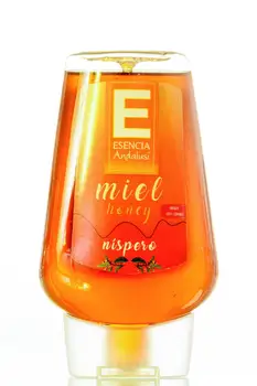 

Honey medlar-500 Gr canister honey anti drip-100% pure honey Bee, Natural honey, honey handicraft artist, Jaén product honey jar