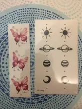Tattoo Minimalist Temporary-Tattoo-Sticker Planet Geometric Water-Transfer Small Sun-Moon-Design