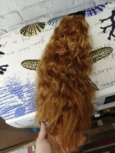 Extensión de pelo Natural de cola de caballo rizado largo envuelta en Clip extensiones de cola de caballo para mujeres rubia Cola de Caballo negra sintética