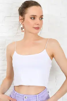 

Trend Alacati Style Women Black Hanging Rope Crop Top Blouse ALC-X4030