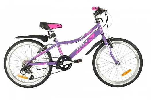 Велосипед детский NOVATRACK 20&quot20SH6V.ALICE.VL21 ALICE фиолетовый стальная рама 6 скор. Shimano |