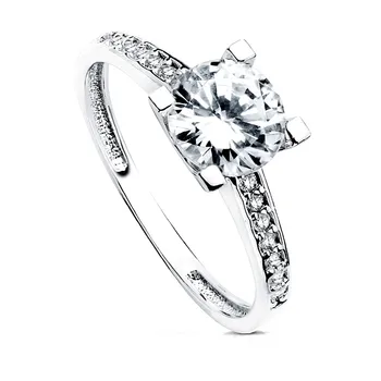 

Solitaire 18k white gold cubic zirconia [AB3047]