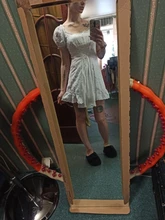 Bazaleas-vestido de encaje bordado blanco para mujer, vestido Vintage de cintura Bandage con lazo cruzado, vestidos de mujer con volantes a la moda