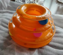 3 Levels Pet Cat Toy Tower Tracks Disc Interacitve Cat Toys Ball Training Amusement Plate