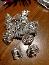 Lote de 5 uds. Doradas y plateadas de pinzas para el pelo, ajustable, para trenzas, cuentas para el pelo, accesorios para el cabello, 10 Uds.