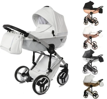 

Stroller bebe MIRROR SATIN de Junama 3 piece, chair de ride carrycot and babasling of car