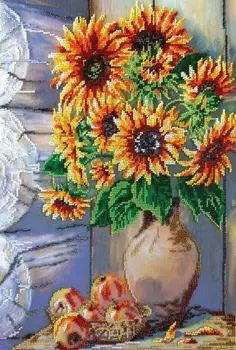

Av-228 set for embroidery with beads 'abris art' 'Summer bouquet ', 32*45 cm