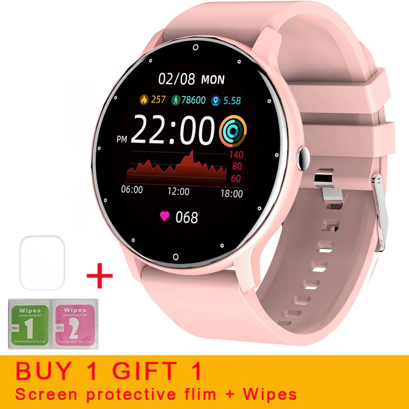 2021 New Smart Watch Women Full Touch Screen Sport Fitness Watch IP67 Waterproof smartwatch Ladies For Android ios
