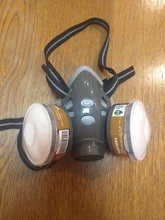 Respirador químico de Gas y polvo de media cara, mascarilla protectora de seguridad para el trabajo, filtros duales, pintura Industrial, Vapor orgánico