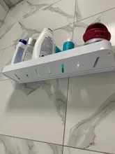 Bathroom Shelves Shampoo-Shelf White Aluminum Rack Painted-Space Single-Tier