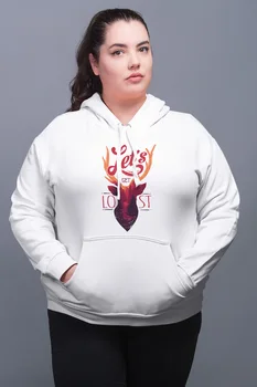 

Angemiel Wear Lets Get Lost Deer White Women 'S Hooded Sweatshirt