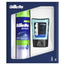 Набор подарков серии Gillette для чувствительной кожи(Гель для бритья алоэ, 200 мл+ Гель для бритья, 75 мл