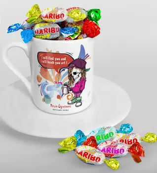 

Personalized Art Teacher Turkish coffee Cup and Haribo Candy Gift Seti-2