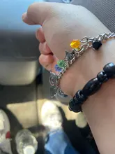 HEYu-pulsera trenzada de cuero con personaje de dibujos animados, brazalete de aleación, joyería para disfraz