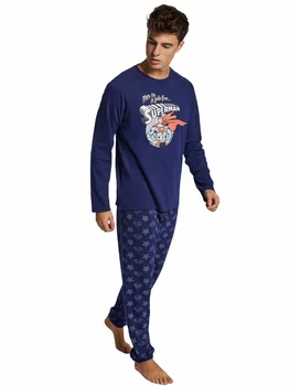 

Men's pajamas winter long sleeve SUPERMAN blue Color, for gift, with Superman print pants