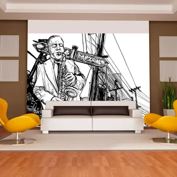 

Wall mural-Saxophone recital on Broadway - 200x154 cm