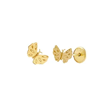 

Earrings 18k Yellow Gold model Hardware butterfly. Measurement: 6,5 × 4,5mm.
