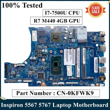 Lokalnej współpracy schengeńskiej dla DELL 5567 5767 laptopa płyty głównej płyta główna w CN-0KFWK9 0KFWK9 KFWK9 I7-7500U procesora R7 M440 4GB BAL20 LA-D801P DDR4 100% testowane