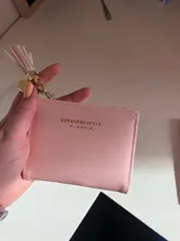 Cartera pequeña de piel con borlas para mujer, billetera corta de piel con cremallera, 2020