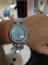Reloj de pulsera de cuarzo y acero inoxidable para mujer, pulsera de lujo con diamantes de imitación, a la moda, #1