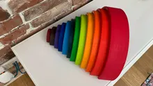 Juguetes de madera en 3D DIY para niños, arcoíris, bloques de construcción, apilador de gran tamaño, creativo, Montessori, juguetes educativos