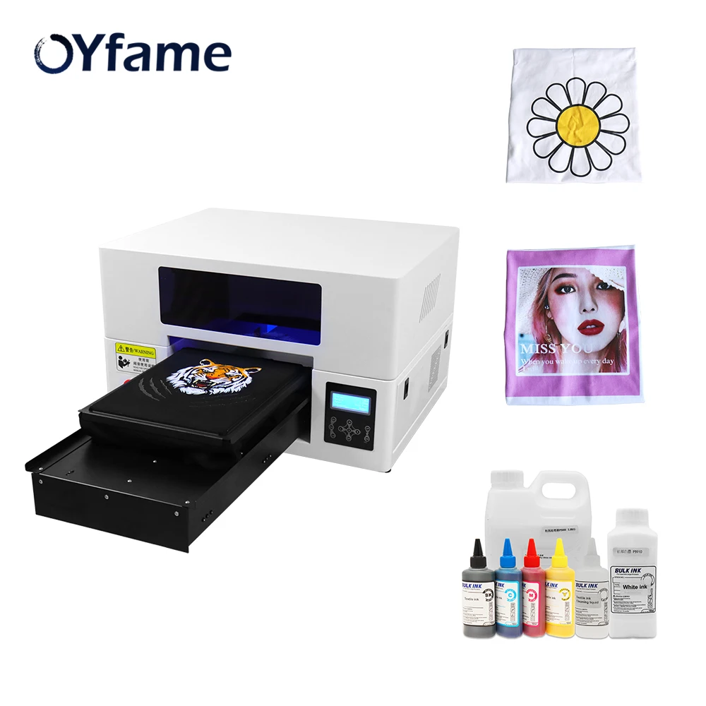 Automatic A3 DTG Printer Flatbed T-Shirt Printing Machine with Textile Ink  for Canvas Bag Shoe Hoodie Direct to Garment Printers - AliExpress