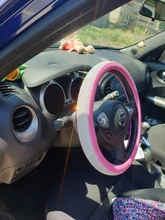 Protector para volante de coche 38CM de microfibra de cuero de la PU funda de volante para mujeres 15 pulgadas cubierta de volante para golf/bmw funda volante coche capas volantes de carro cubre volante auto cubre vola