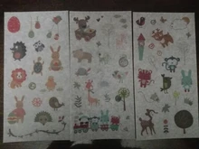 6 hojas/Pack lindo Animal acuarela serie ciervo pegatina de oso álbum Scrapbooking DIY decoración palo etiqueta regalo de papelería para niños