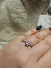 Anillo ajustable con apertura de anillos de Color dorado para mujer, con diseño de garra de gato y pata de oso, boda romántica, cristal Rosa CZ, regalos de amor, joyería