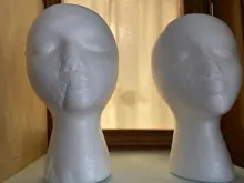 Cap Wig-Holder Display-Prop Foam-Head Mannequin Styrofoam White Hat