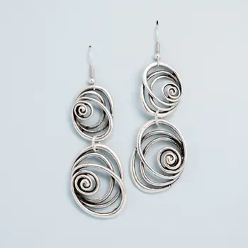 

Earrings jewelery spiral (Lock-hook, jewelery alloy, silver) 54041