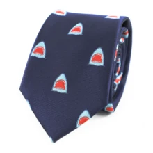 Микроволокнистый жаккард пасть акулы галстук животное акула красный рот шаблон галстук Отец День рождения подарок галстук