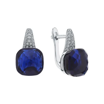 

Silver earrings with sitals and cubic zirconium sunlight sample 925