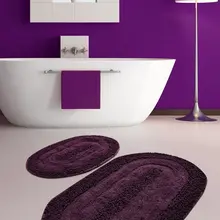 Коврики для ванной, Нескользящие, противоскользящие, противоскользящие, макорони, фиолетовые, 2'Li, набор 60X100 см-50X60 см
