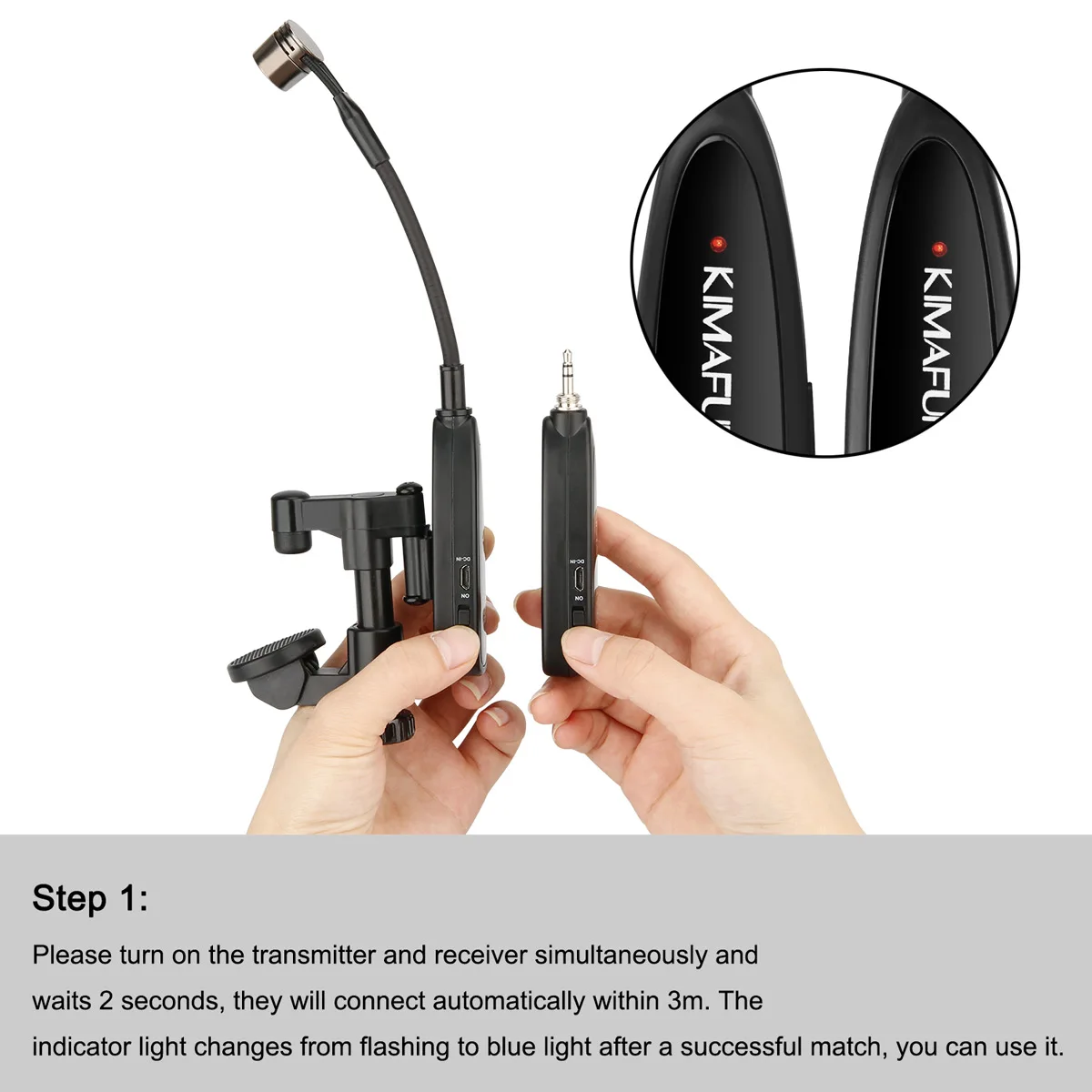 KIMAFUN 2.4G Musical Instrument Wireless Microphone for Classic Violin Video/Audio Recording Musicians Stage Performance Youtube