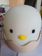 Luz Led nocturna para niños, lámpara de silicona suave recargable por USB, decoración de dormitorio, regalo, noche de pollito de Animal, sombra de Luna