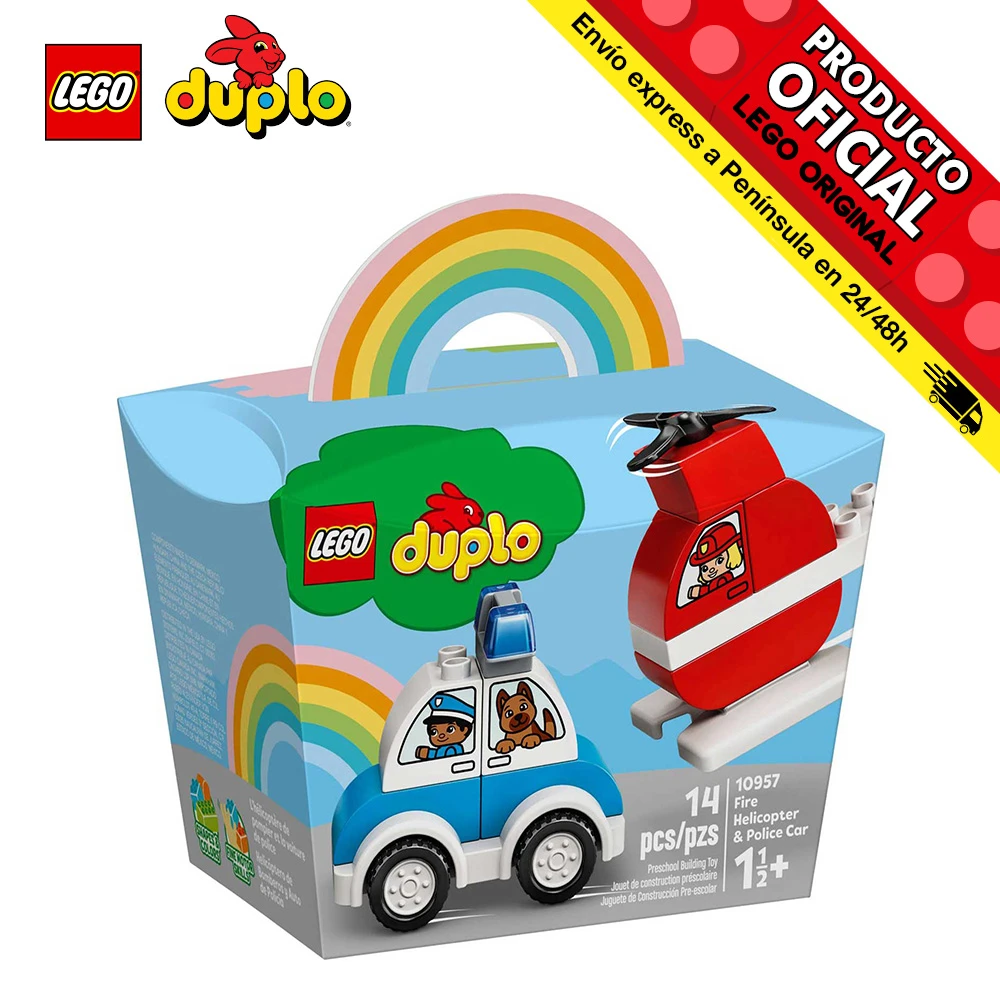Lego Duplo - Fire Helicopter & Police Car, 10957, Toys, Boys, Girls,  Blocks, Pieces, Original, Shop, Official License, New, Bricks, Gift, Man,  Woman, Adult - Soft Plastic Blocks - AliExpress