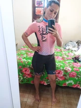 Conjunto de equipo profesional de triatlón para mujer, sudadera de manga corta, medias sexys de una pieza, traje de baño para montar en bicicleta