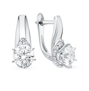 

Silver earrings with cubic zirconia sunlight sample 925