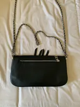 Alas decoradas bolso de un solo hombro de mujer casual moda desenfadada dos cadenas Bolsa Bandolera bolsos de cuero