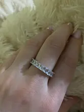 Huitan-Anillo de lujo para mujer, Micro pavé grande redondo/cuadrado/ovalado de CZ, joyería de boda, regalo de amor para esposa, alta calidad
